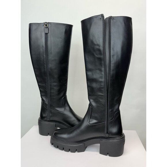 New Stuart Weitzman Soho Knee High Boot Black Leather Sz 9 - Picture 12 of 15